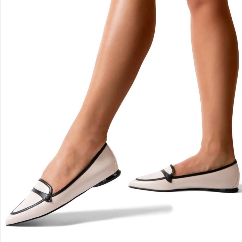💗Marion Parke Natalie Leather Pointed Toe Flat Loafer